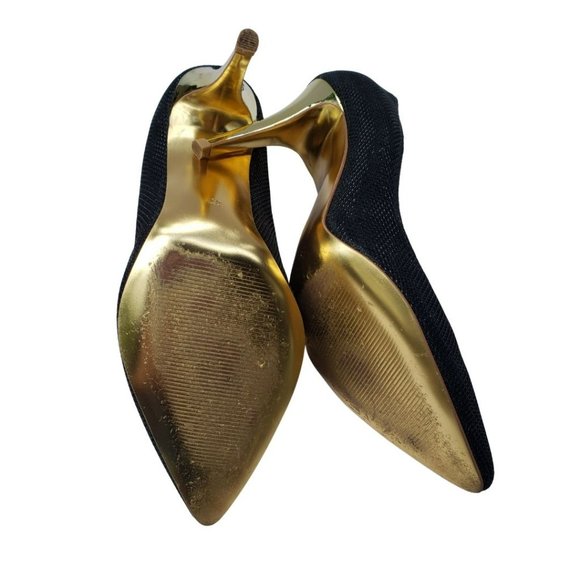 Black Stiletto with Gold Heels - Picture 6 of 6